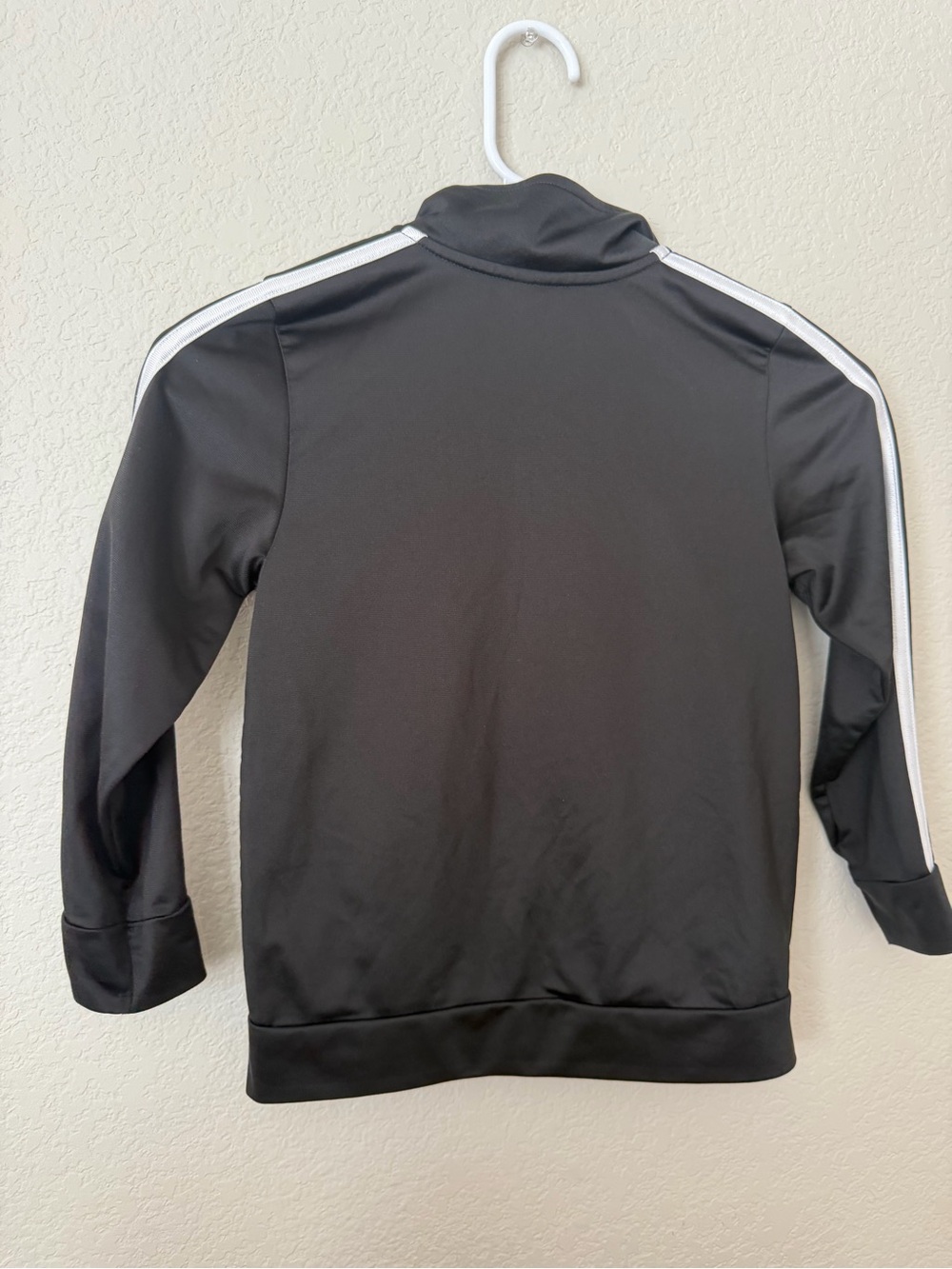 Adidas Kids Size 6 Black White 3-Stripe Full Zip Track Jacket - Picture 2 of 3